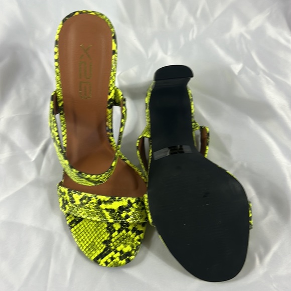 neon yellow snake print heels with matching purse shoes size 7 - Picture 5 of 7